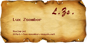 Lux Zsombor névjegykártya
