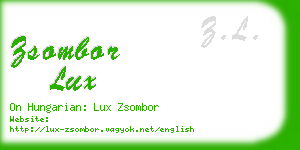 zsombor lux business card